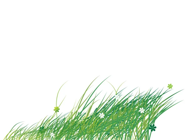 잔디 실루엣 녹색, 여름 배경 — 스톡 벡터