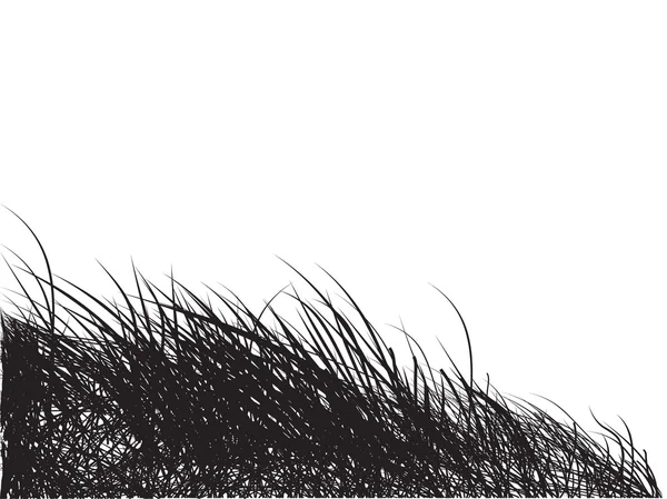 Silhouette en herbe noir, fond — Image vectorielle