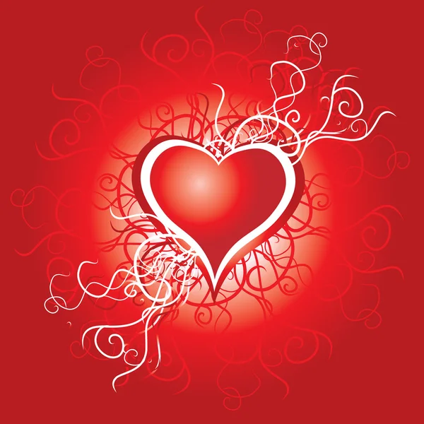 Herz, valentine Grunge-Hintergrund — Stockvektor