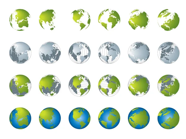 Weltkarte, 3d Globus Serie — Stockvektor