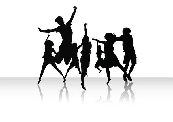 Group of peoples in dance — Stock Vector