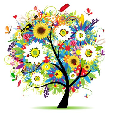 Floral tree beautiful clipart