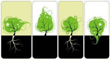 Banners for you design, art trees clipart