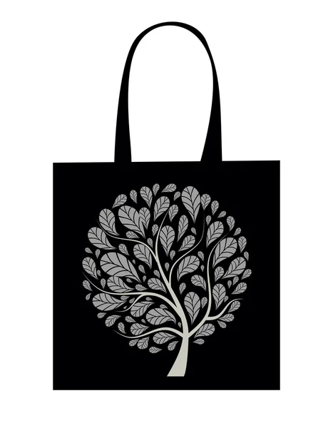 Alışveriş torbası tasarım, sanat ağaç — Stok Vektör