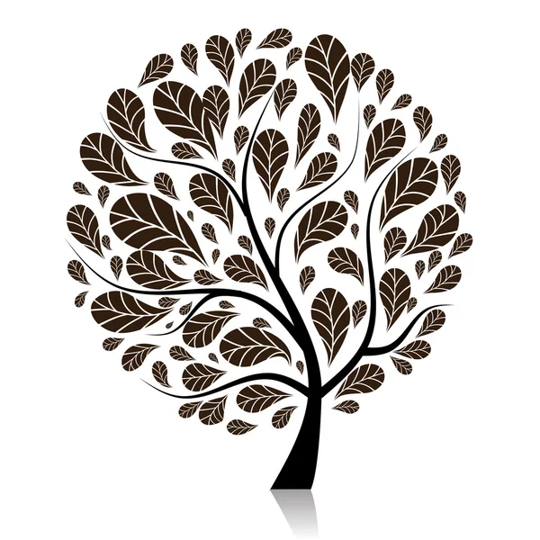 Арт-дерево красиво для вашего дизайна — стоковый вектор