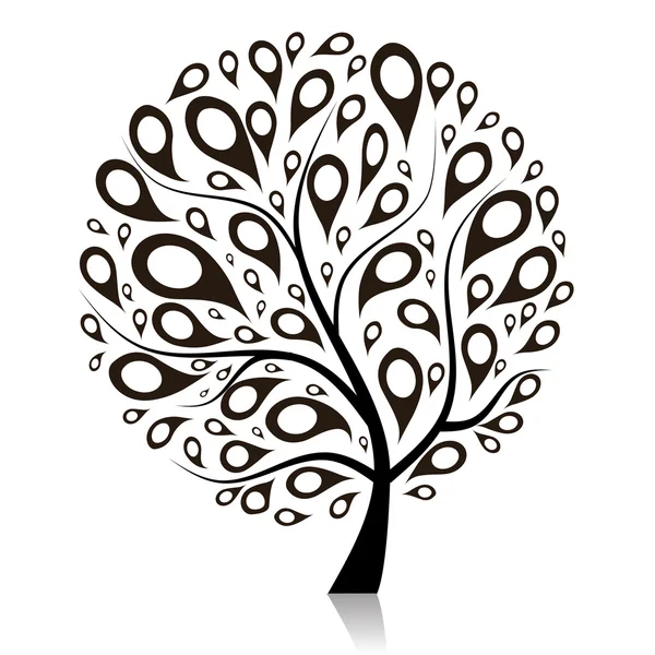 Kunstboom mooi voor uw ontwerp — Stockvector