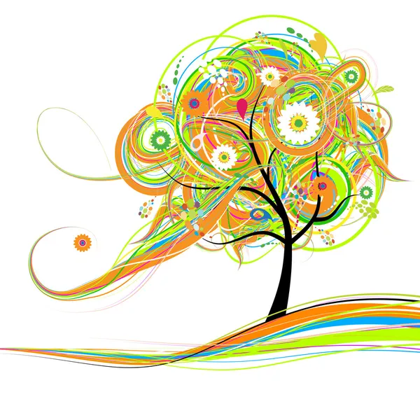 Art tree beautiful for your design — Stock Vector