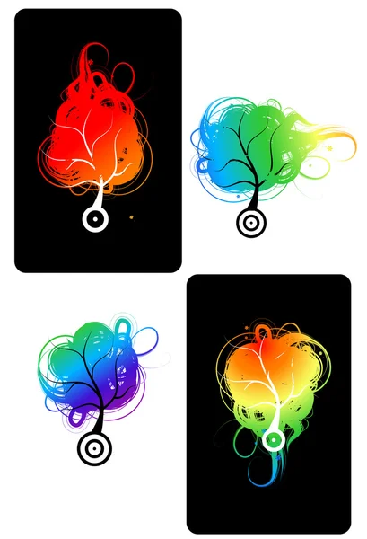 Art trees colorful for your design — Stock Vector