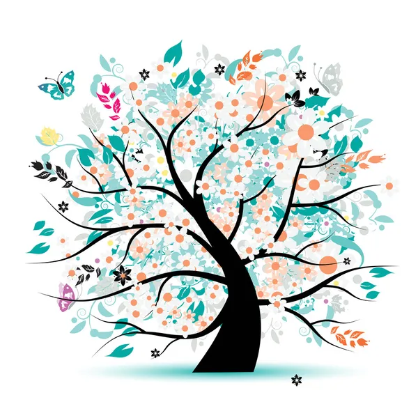 Floral tree beautiful Vector Graphics