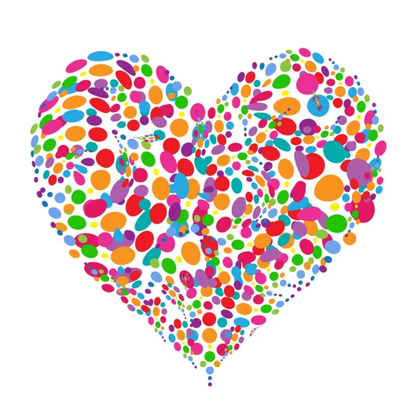 Diseño divertido colorido de la forma del corazón — Archivo Imágenes Vectoriales