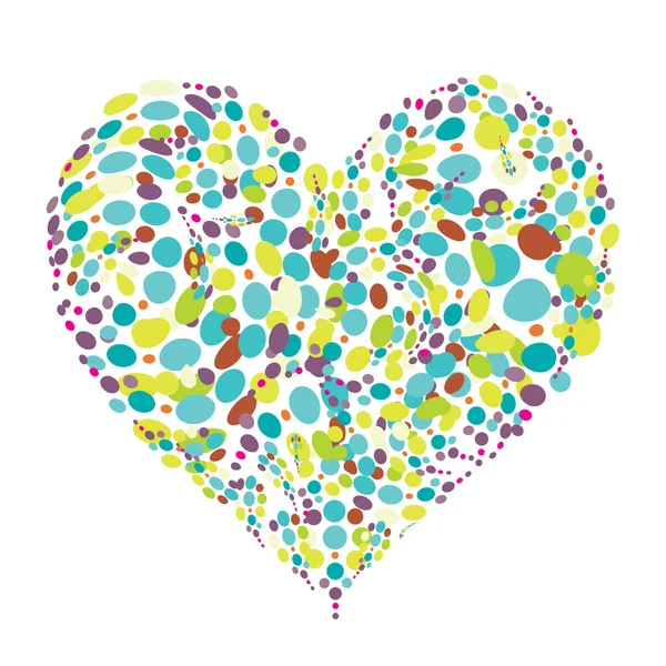 Divertente design colorato a forma di cuore — Vettoriale Stock