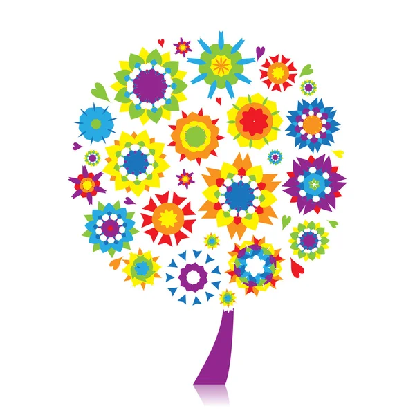 Floral δέντρο όμορφη για το σχεδιασμό σας — Διανυσματικό Αρχείο