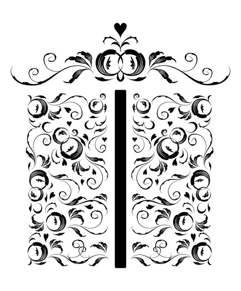 ギフト用の箱、様式化された花飾りのデザイン — ストックベクタ