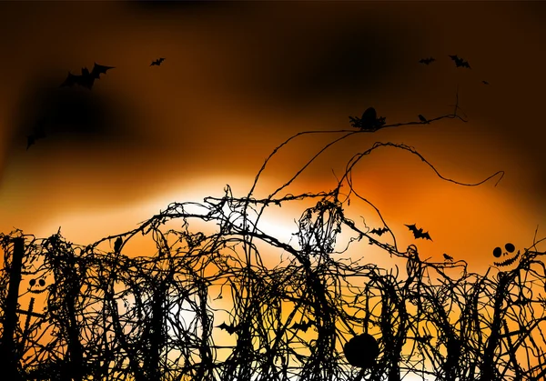 ハロウィーンの夜背景 — ストックベクタ
