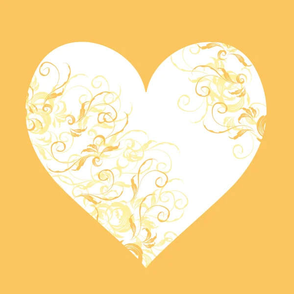 Forme de coeur, ornement floral pour votre design — Image vectorielle