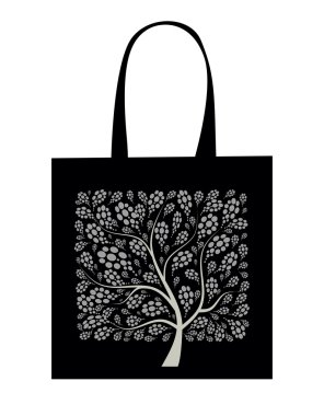 Shopping bag design, art tree clipart