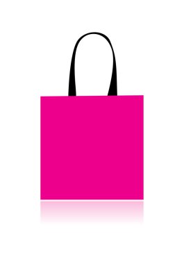 Shopping bag design, floral heart shape clipart