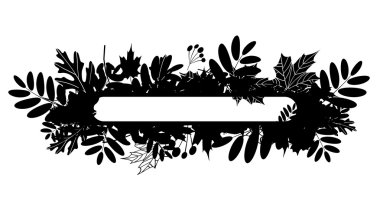 tasarımınız için çerçeve siluet sonbahar yaprakları