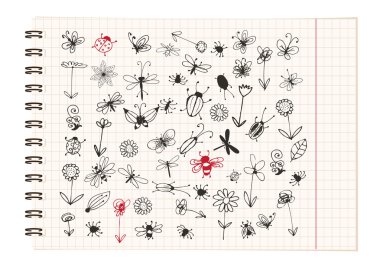 Insect sketch collection for your design clipart