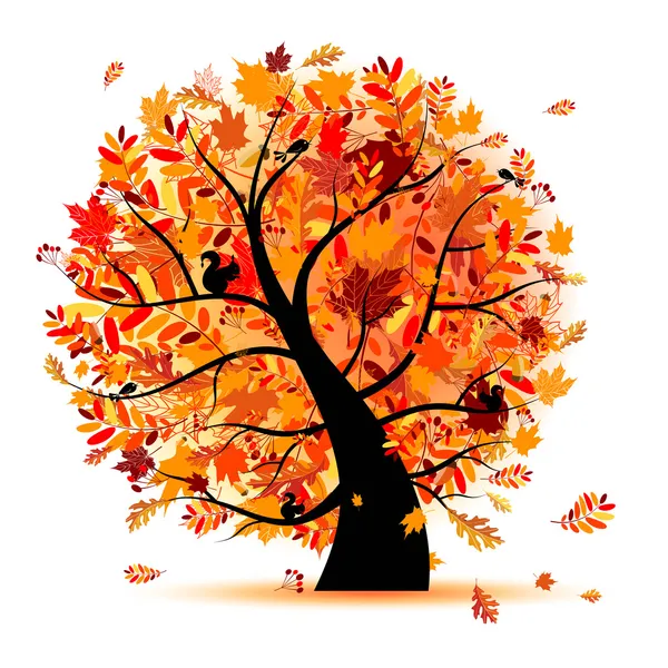 Beautiful autumn tree for your design — Stock Vector © Kudryashka #3847225