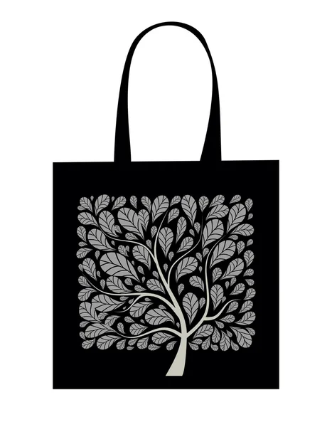 Design de saco de compras, árvore de arte — Vetor de Stock