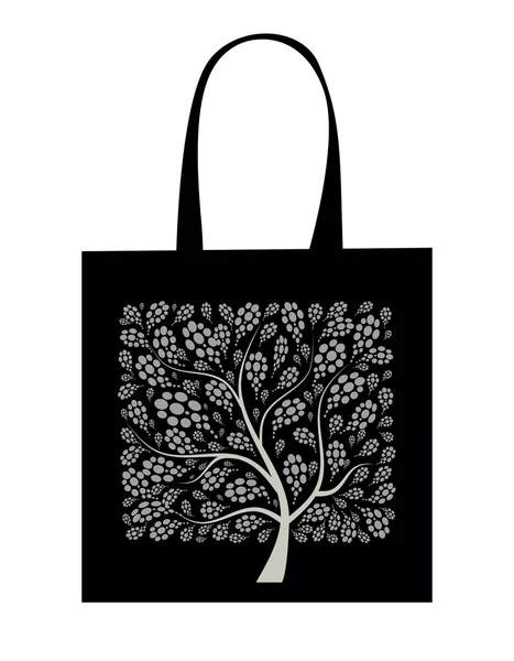 Shopping bag design, art tree — Stock Vector