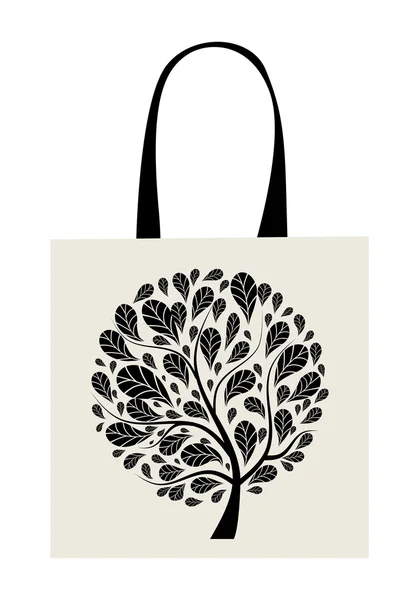 Shopping bag design, albero d'arte — Vettoriale Stock