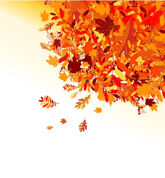 Fondo de hojas de otoño para su diseño — Archivo Imágenes Vectoriales