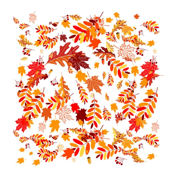Осенние листья фона для вашего дизайна — стоковый вектор