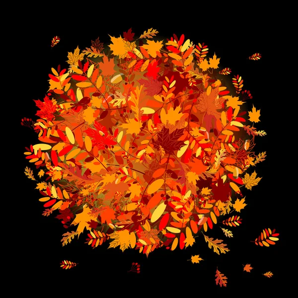 Осенние листья фона для вашего дизайна — стоковый вектор