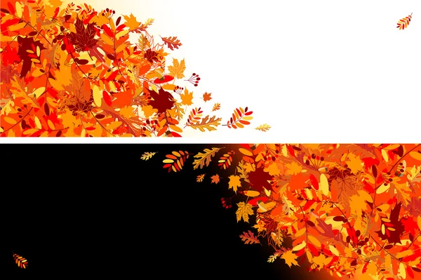 Outono deixa banners para o seu design — Vetor de Stock