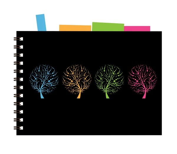 Diseño de portada de cuaderno, árbol de arte — Archivo Imágenes Vectoriales