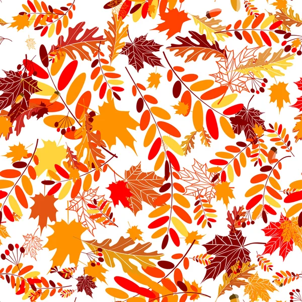 Őszi levelek varratmentes háttérben a design — Stock Vector