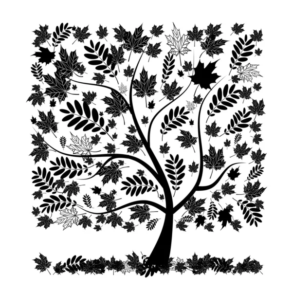 Όμορφο φθινόπωρο δέντρο για το σχέδιό σας — Διανυσματικό Αρχείο