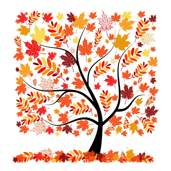 Krásný podzimní strom pro návrh — Stockový vektor