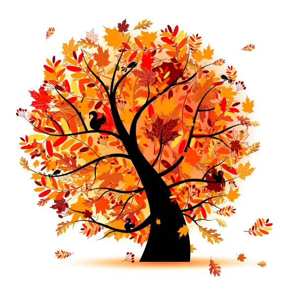 Bela árvore de outono para o seu projeto — Vetor de Stock