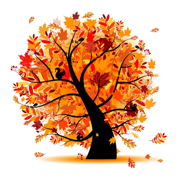 Beautiful autumn tree for your design — Stock Vector