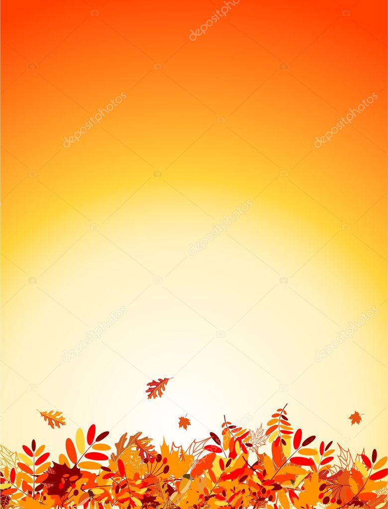 Autumn leaves background for your design Stock Vector Image by ©Kudryashka  #3847078