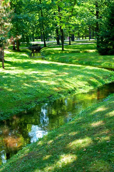 Парк с ручьем — стоковое фото