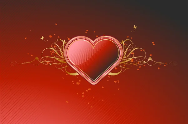 Coração vermelho brilhante — Fotografia de Stock