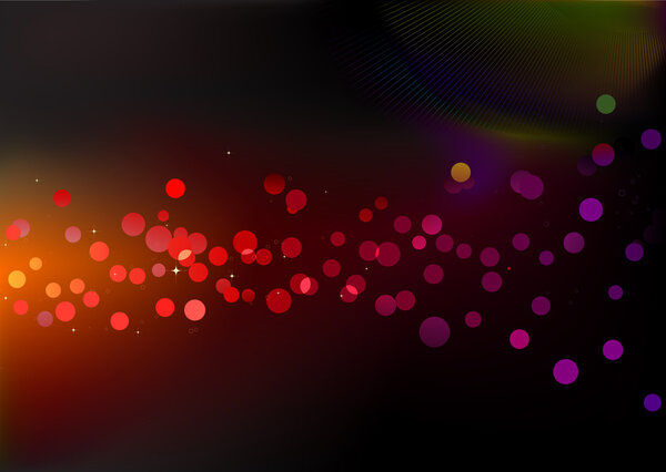 Illustration of disco lights dots pattern on black background