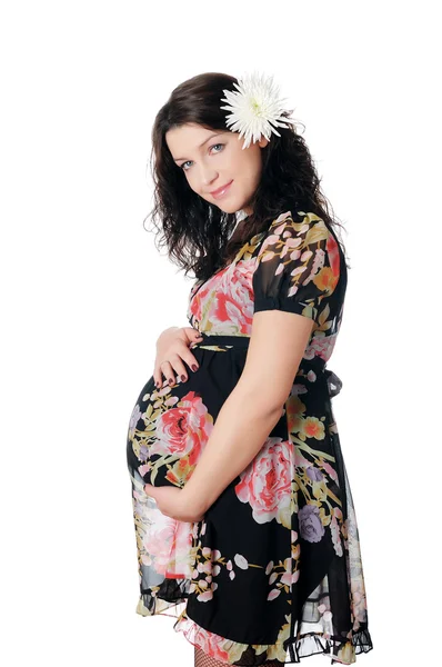 Sevimli genç hamile kadın — Stok fotoğraf