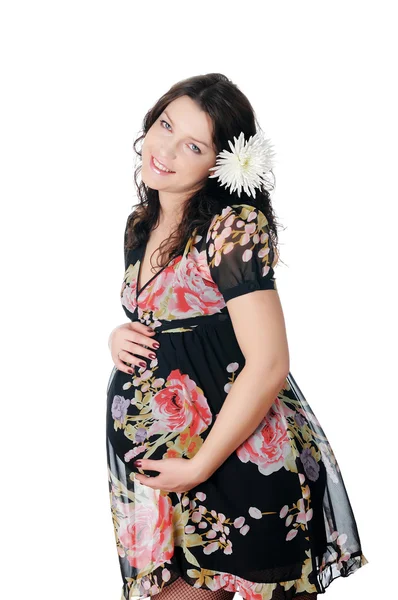 Чарівна молода вагітна жінка — стокове фото