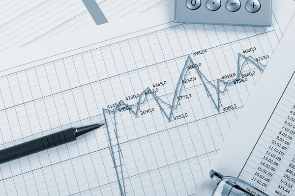 stock image Charts and graphs of sales