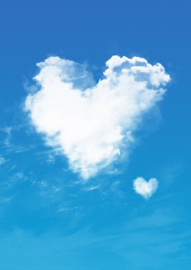 Clouds in the form of heart clipart