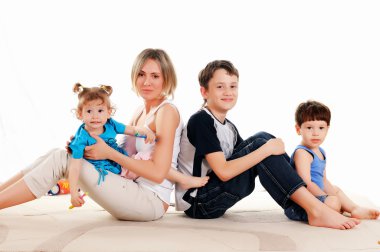 Children and parents clipart