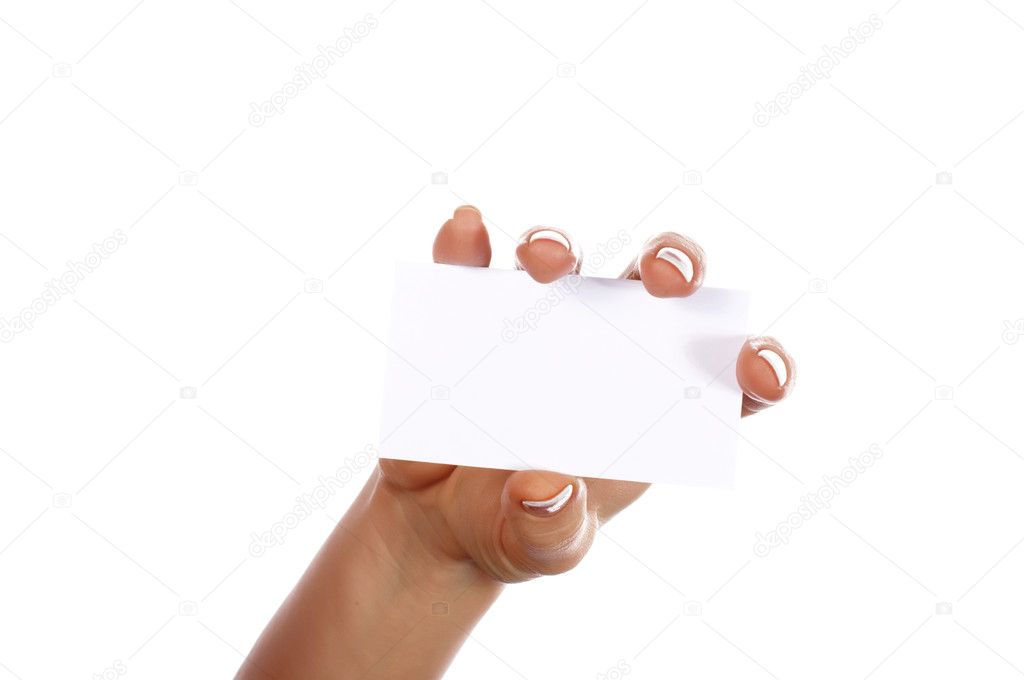 Hand with a card
