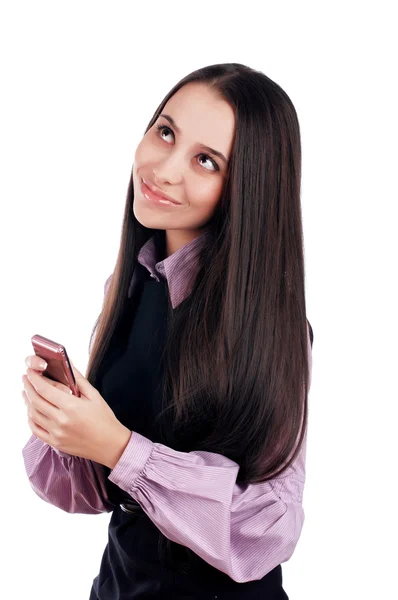 Mooi jong brunette student meisje — Stockfoto