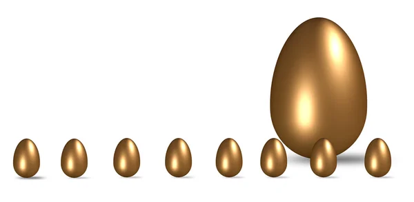 Золотое яйцо и руки — стоковое фото