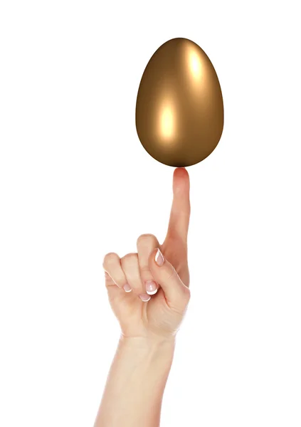 Zlaté vejce a ruce — Stock fotografie